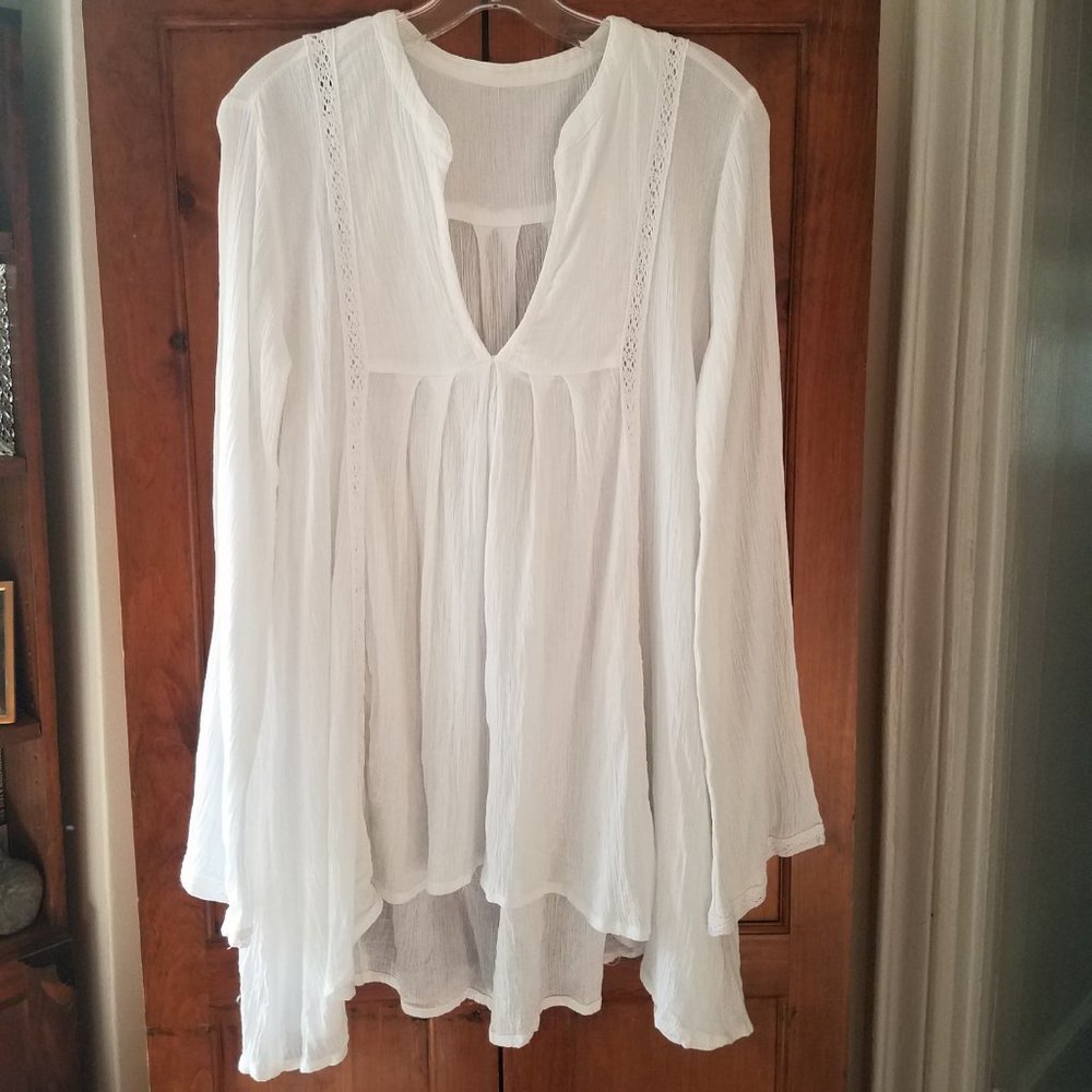 Gauze 100% Cotton Long Sleeve Blouse Womens Shirt